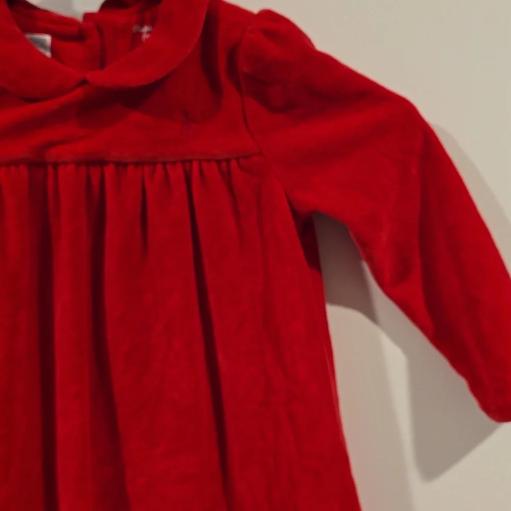 Ralph Lauren 18 Months Baby Girl Holiday Christmas Red Velvet‎ Collared Dress​